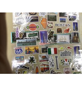 STICKERS: Italy, Boston, California