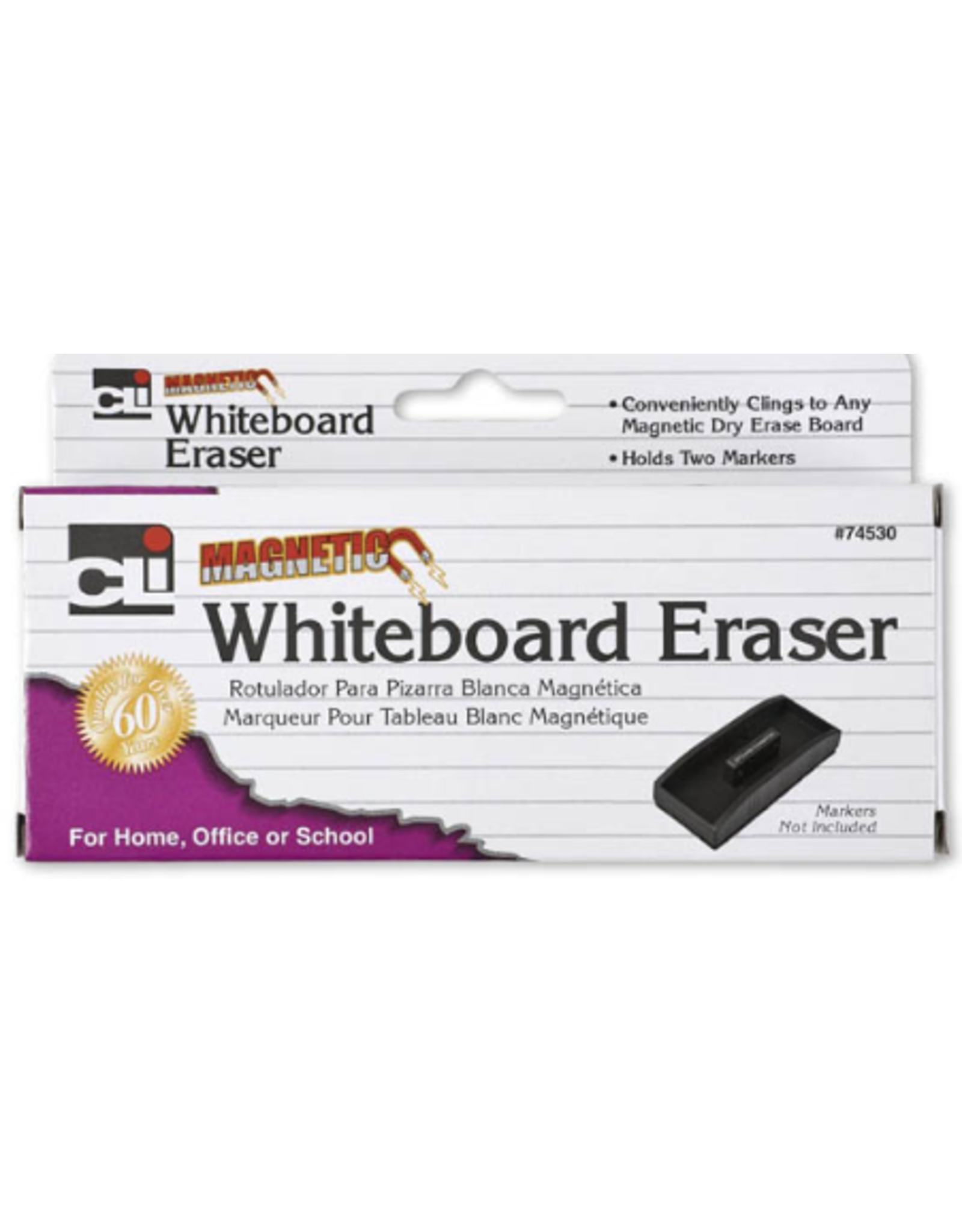 MAGNETIC WHITE BOARD ERASER WITH MARKER HOLDER 5"