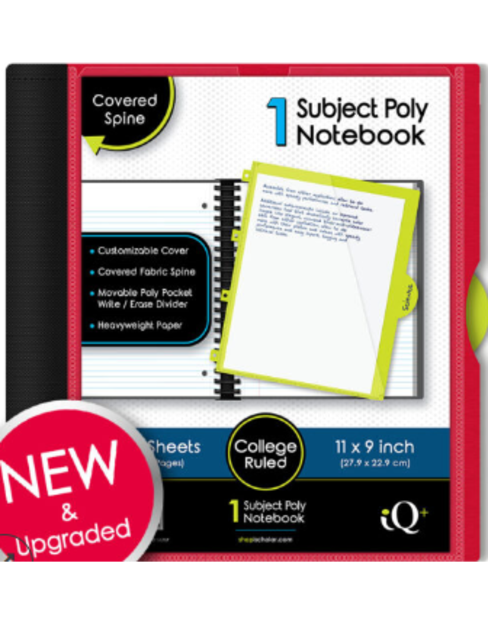 I SCHOLAR 1 Subject Poly Cover  Notebook - College Ruled