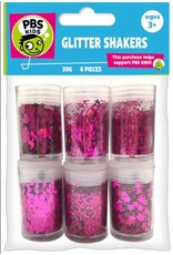 GLITTER -CONFETTI SHAKERS 6 assorted PINK