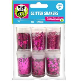 GLITTER -CONFETTI SHAKERS 6 assorted PINK