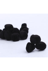 POM POMS: 1/2" BLACK 100 PACK