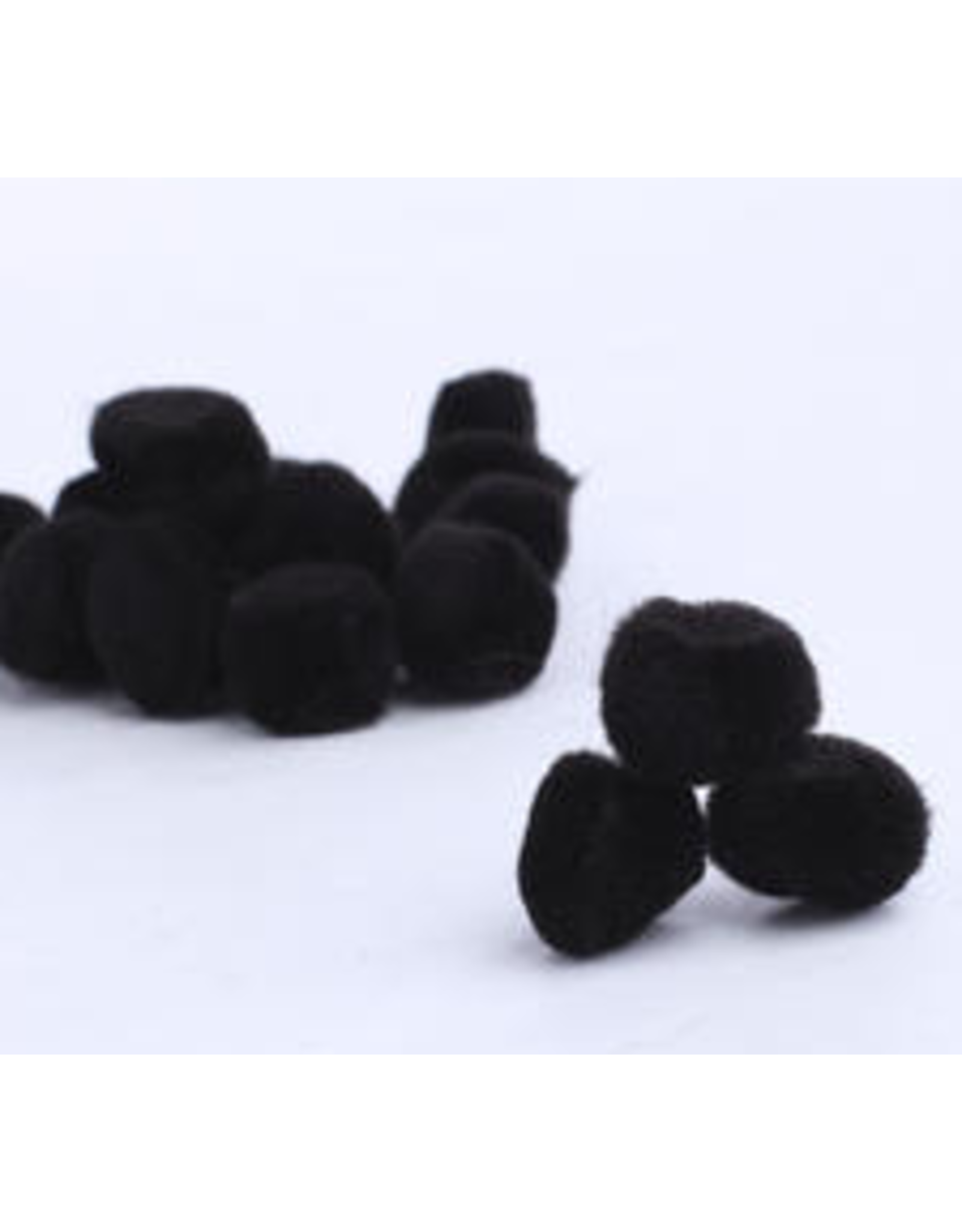 POM POMS: 1/2" BLACK 100 PACK