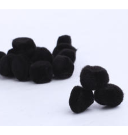 POM POMS: 1/2" BLACK 100 PACK