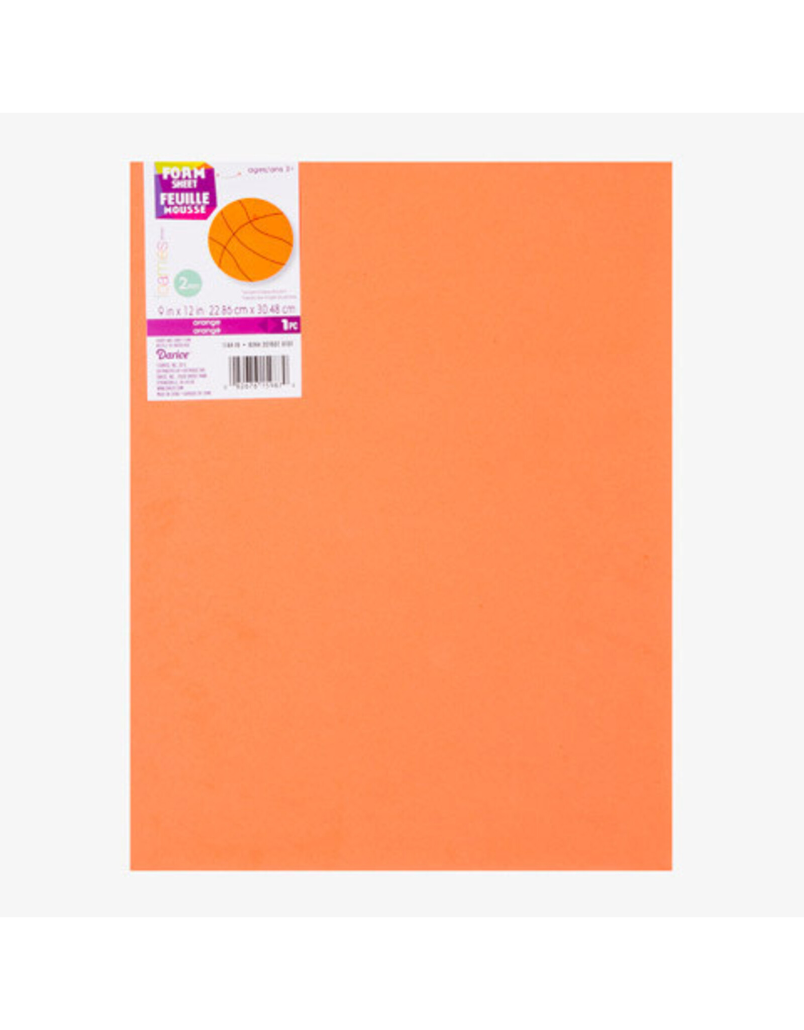 FOAM SHEET: 2MM, 9x12  ORANGE