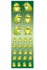 incento magic STICKER ASSORTED SIZE FROGS -  6 SHEETS