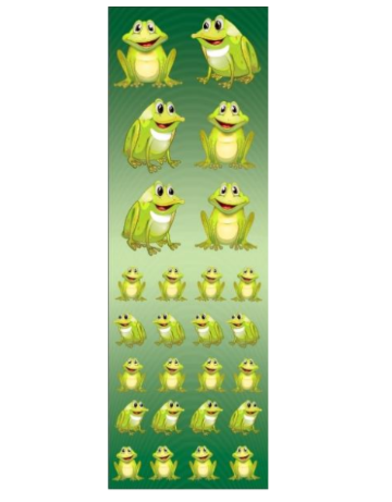 incento magic STICKER ASSORTED SIZE FROGS -  6 SHEETS