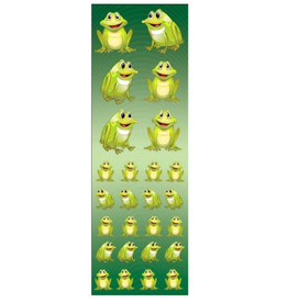 incento magic STICKER ASSORTED SIZE FROGS -  6 SHEETS