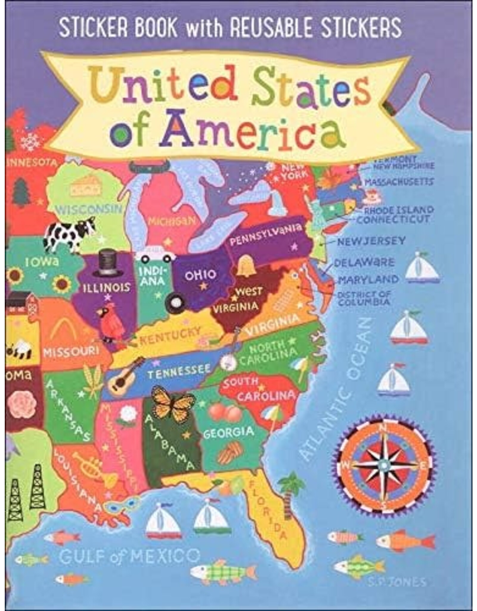 Sticker Book with ReUsable Stickers - United States of America