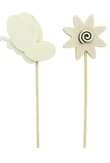 WOODEN SPRING FLOWER PICK ASSORTED