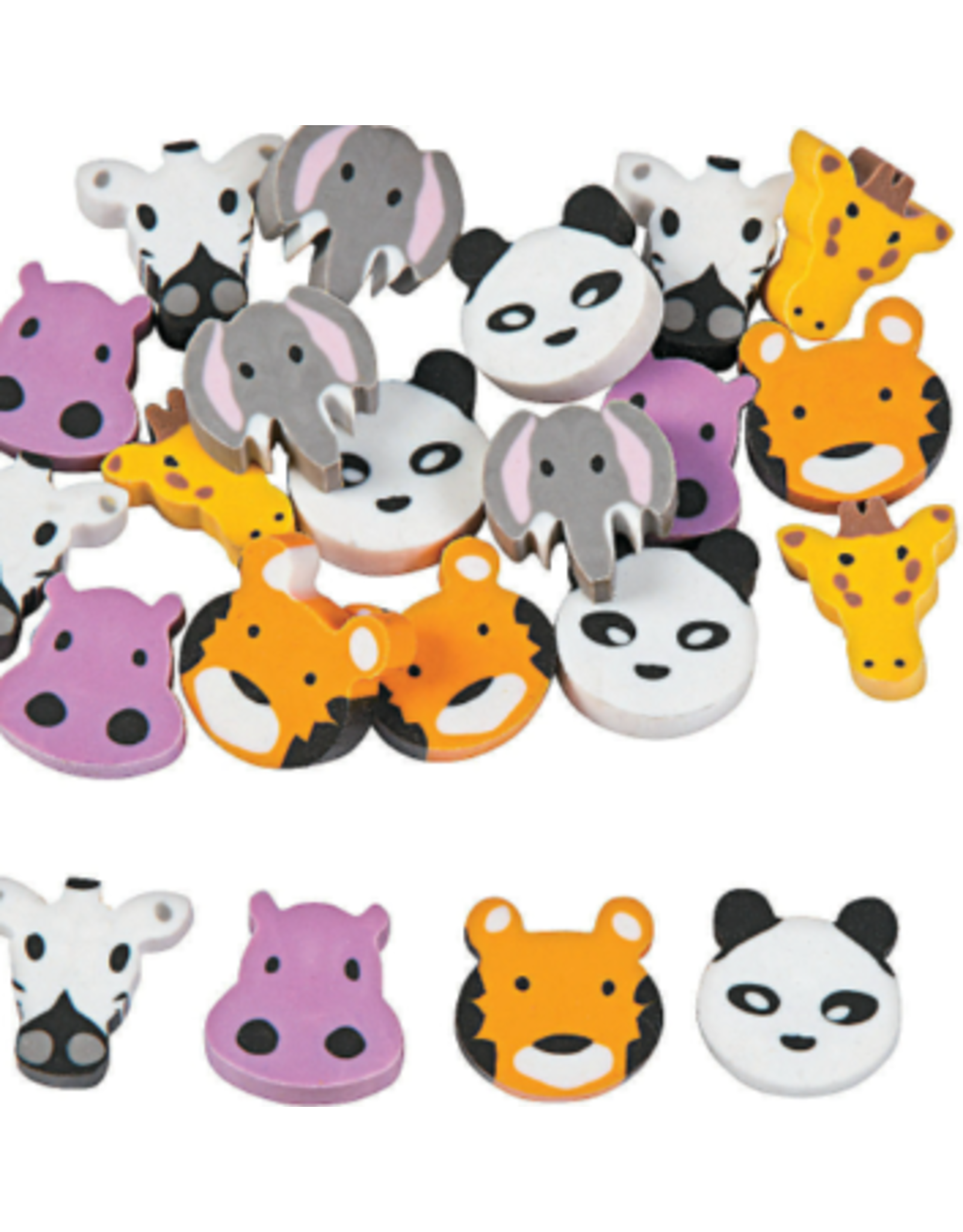 ERASERS: MINI  ZOO ANIMAL 24 PACK