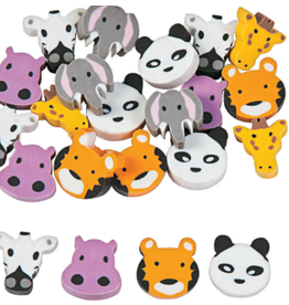 ERASERS: MINI  ZOO ANIMAL 24 PACK