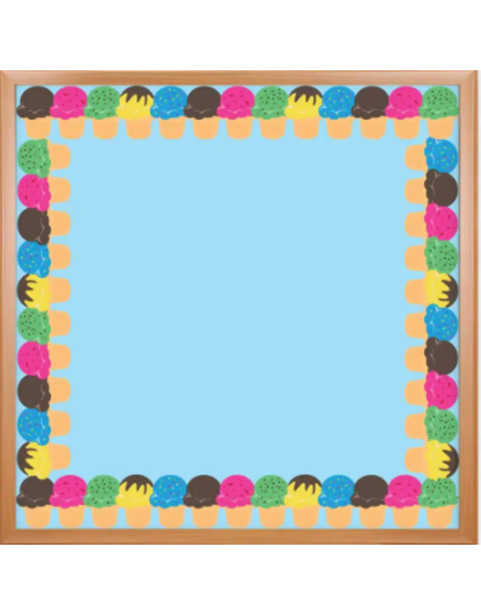BORDER  -  ICE CREAM CONES  DIE-CUT  - 3"x36'