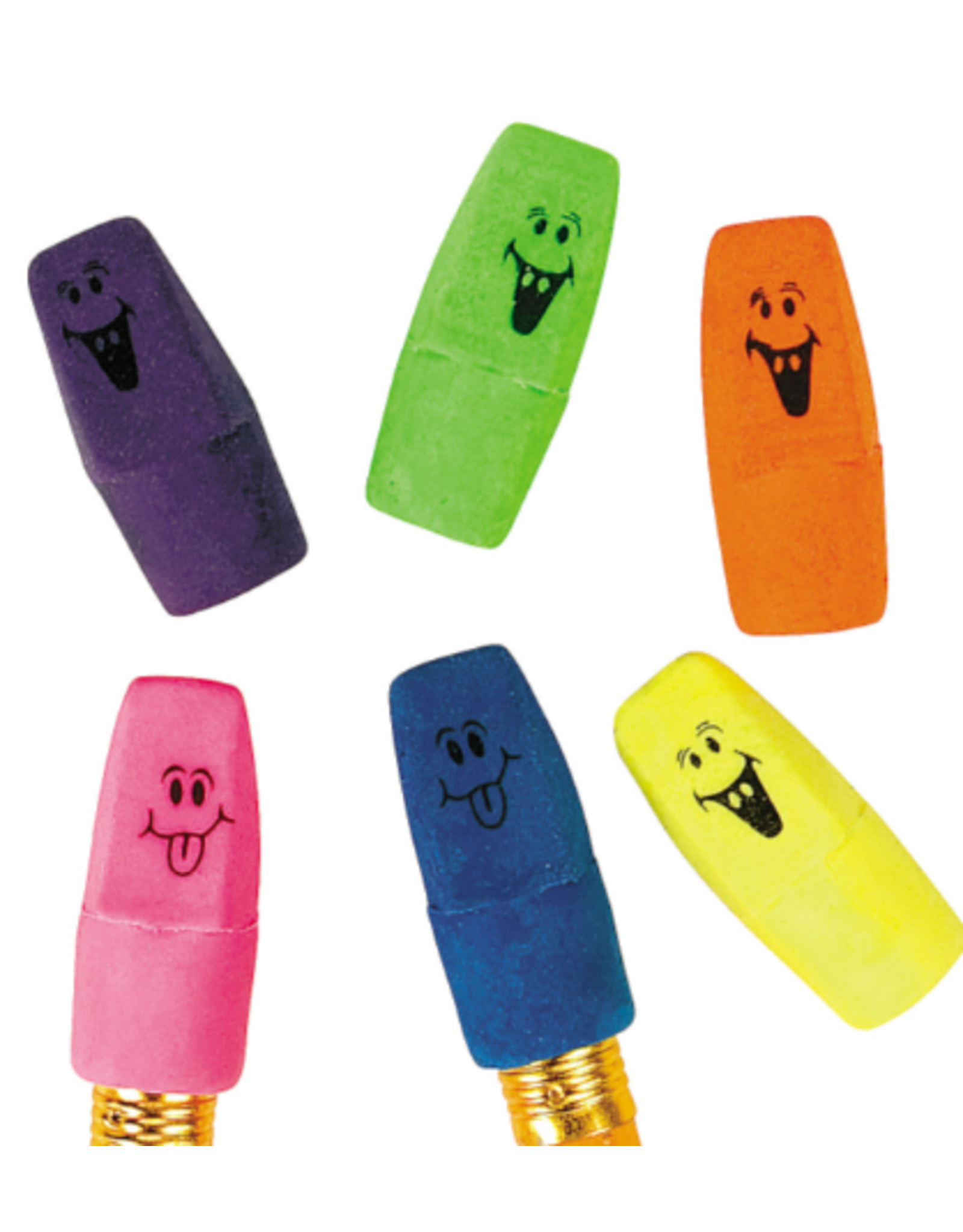 ERASER -  Neon funny Face Pencil Top 144pcs