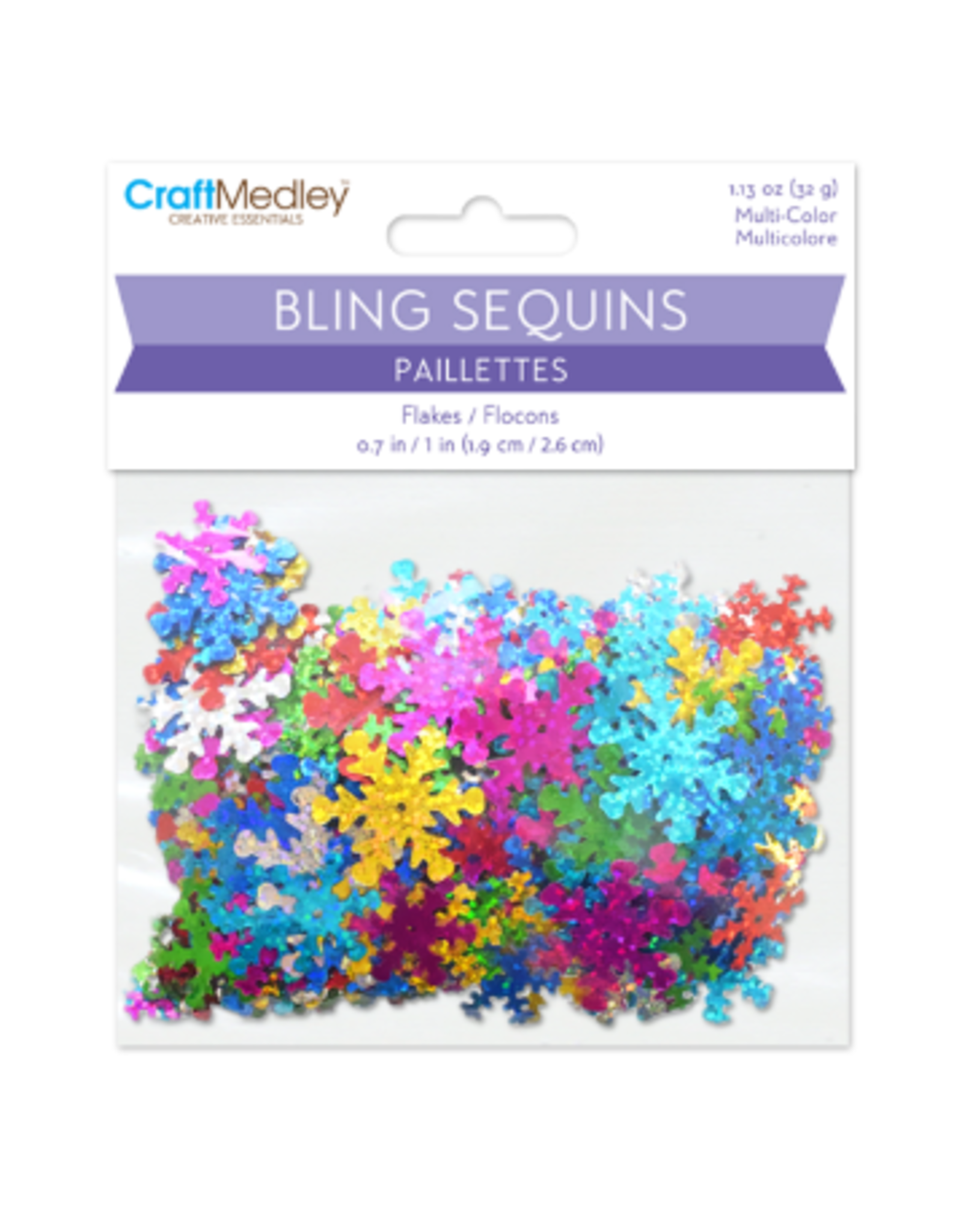 CRAFT SEQUINS SNOWFLAKES 32 GRAMS