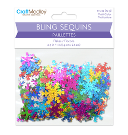 CRAFT SEQUINS SNOWFLAKES 32 GRAMS