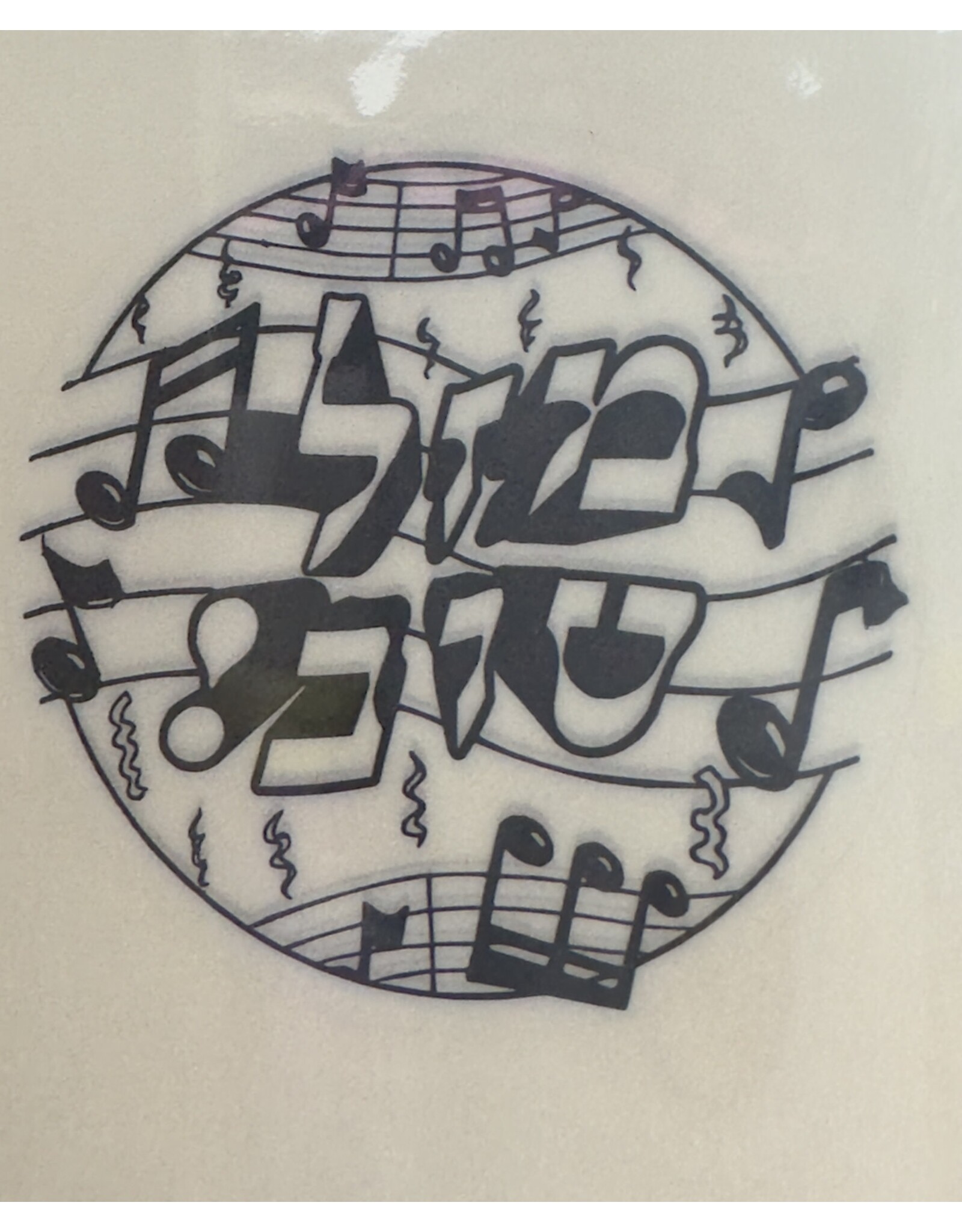 incento magic STICKERS -  ROUND MAZAL TOV BLACK ON CLEAR 2¼" - 18 STICKERS