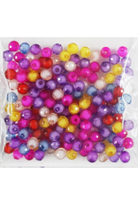 8MM FACETED ACRYLIC BEADS  ASSORTED COLORS 200 PACK