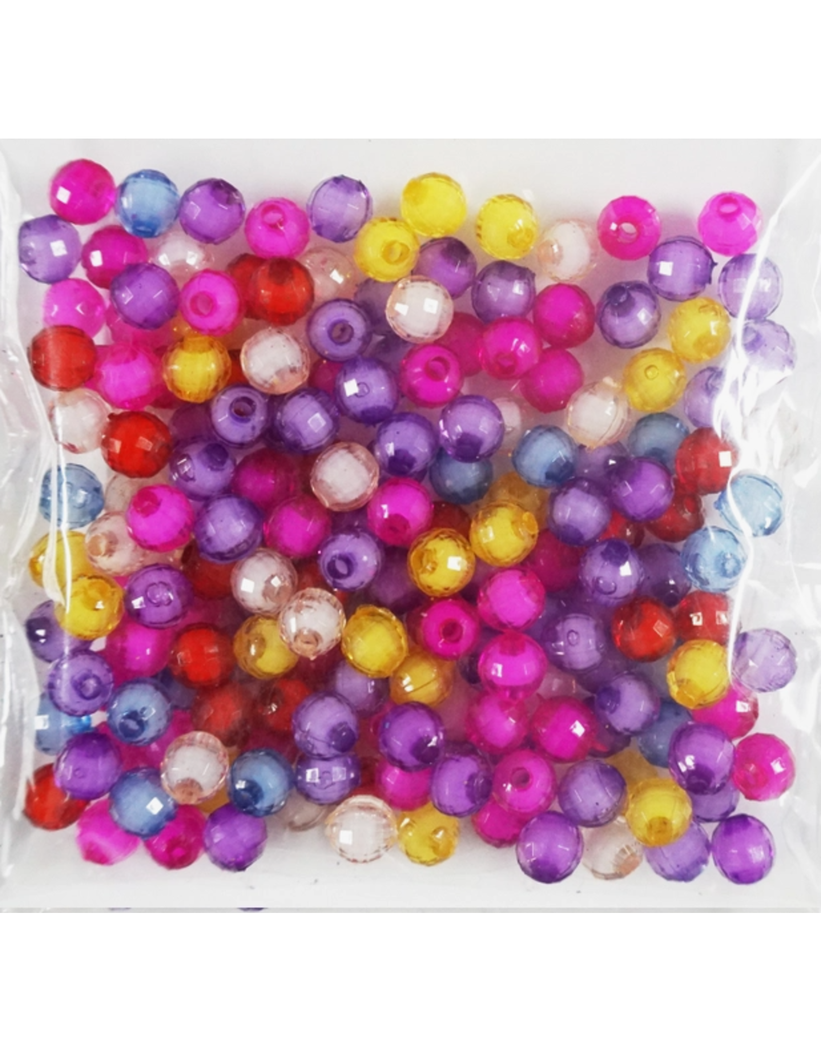 8MM FACETED ACRYLIC BEADS MULTI 200PC - Creative Kids