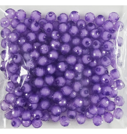 8MM FACETED ACRYLIC BEADS  PURPLE 200PC