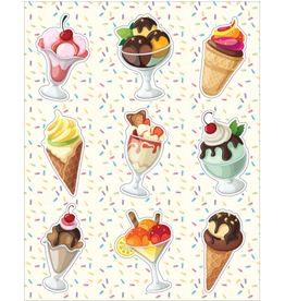 RANENU STICKER: ICE CREAM 1.5"X2" - 6 SHEETS