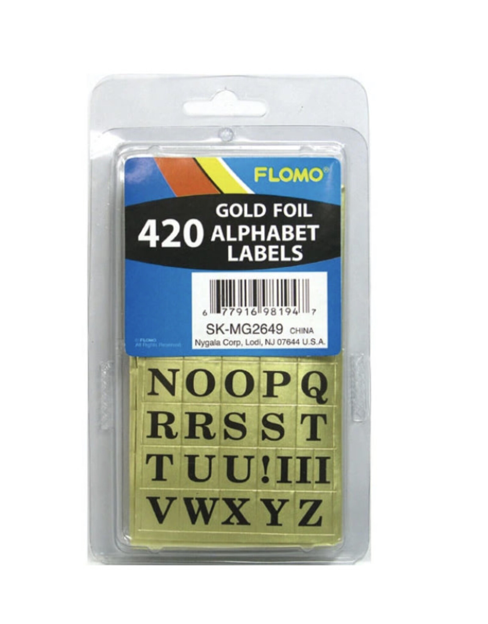 FOIL STICKERS: GOLD SQUARE ALPHABET 420 PC