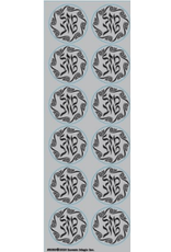 incento magic MAZAL TOV ROUND STICKERS BLACK on SILVER -6 SHEETS