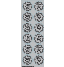incento magic MAZAL TOV ROUND STICKERS BLACK on SILVER -6 SHEETS