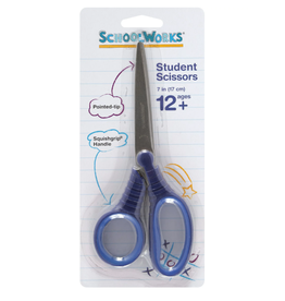 SchoolWorks Softgrip Pointed-Tip 7" Student Scissors
