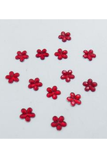 RHINESTONE: FLAT BACK FLOWERS RED 11MM  200 PACK