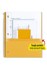 NOTEBOOK -  1-SUB Collg Rld   FIVE STAR - Reinforced Storage Pockets 100sheets