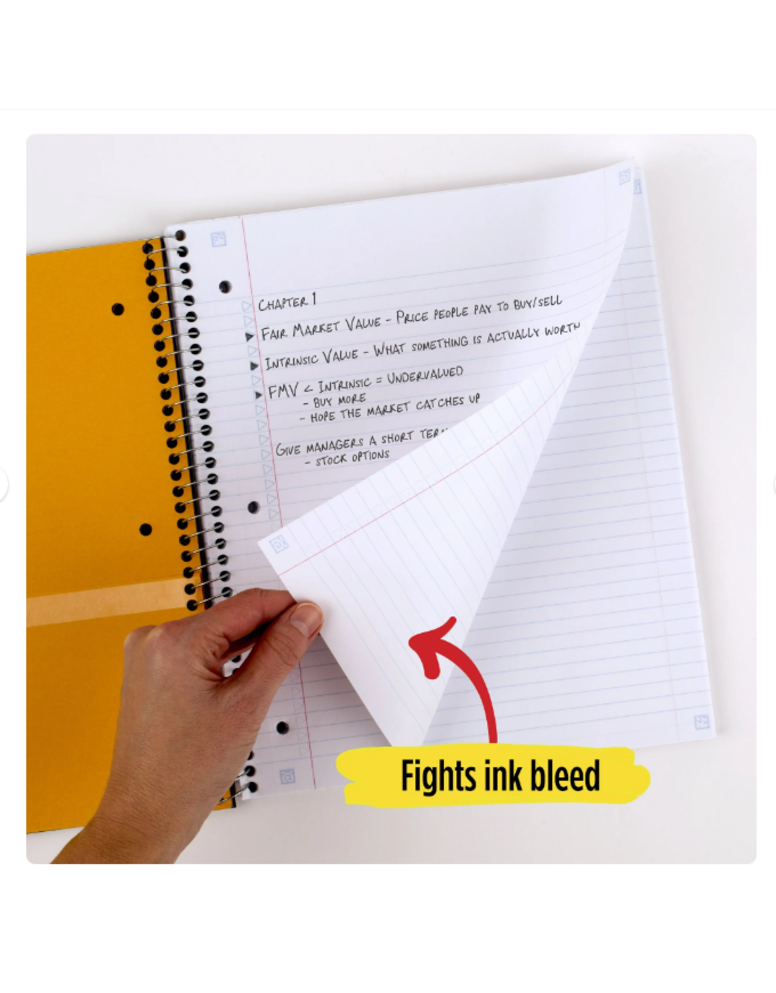NOTEBOOK -  1-SUB Collg Rld   FIVE STAR - Reinforced Storage Pockets 100sheets