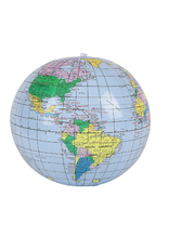 16'' INFLATABLE  WORLD GLOBE - 12/PKG
