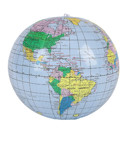 16'' INFLATABLE  WORLD GLOBE - 12/PKG