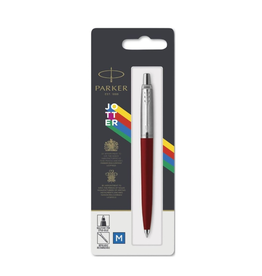 PARKER JOTTER BALL PT PEN - BLUE INK - RED BARREL -  CARDED