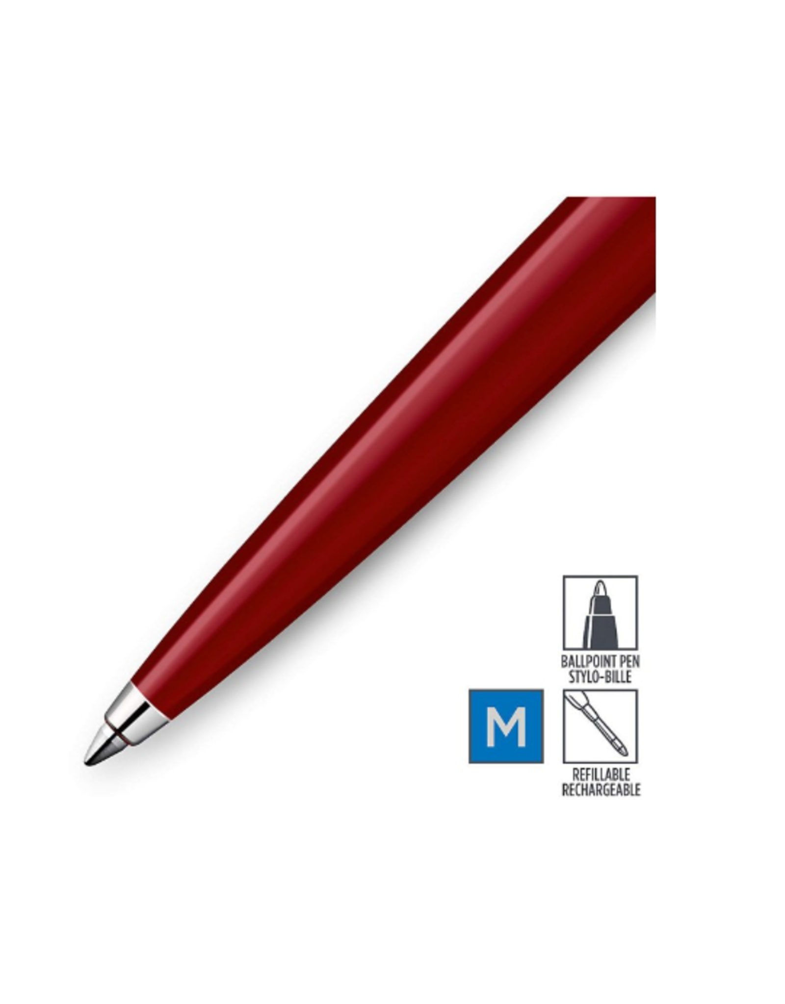 PARKER JOTTER BALL PT PEN - BLUE INK - RED BARREL -  CARDED