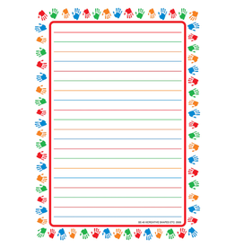 NOTEPAD: LINED HANDPRINT  BORDER