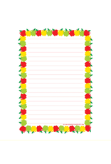 NOTEPAD: LINED APPLES BORDER
