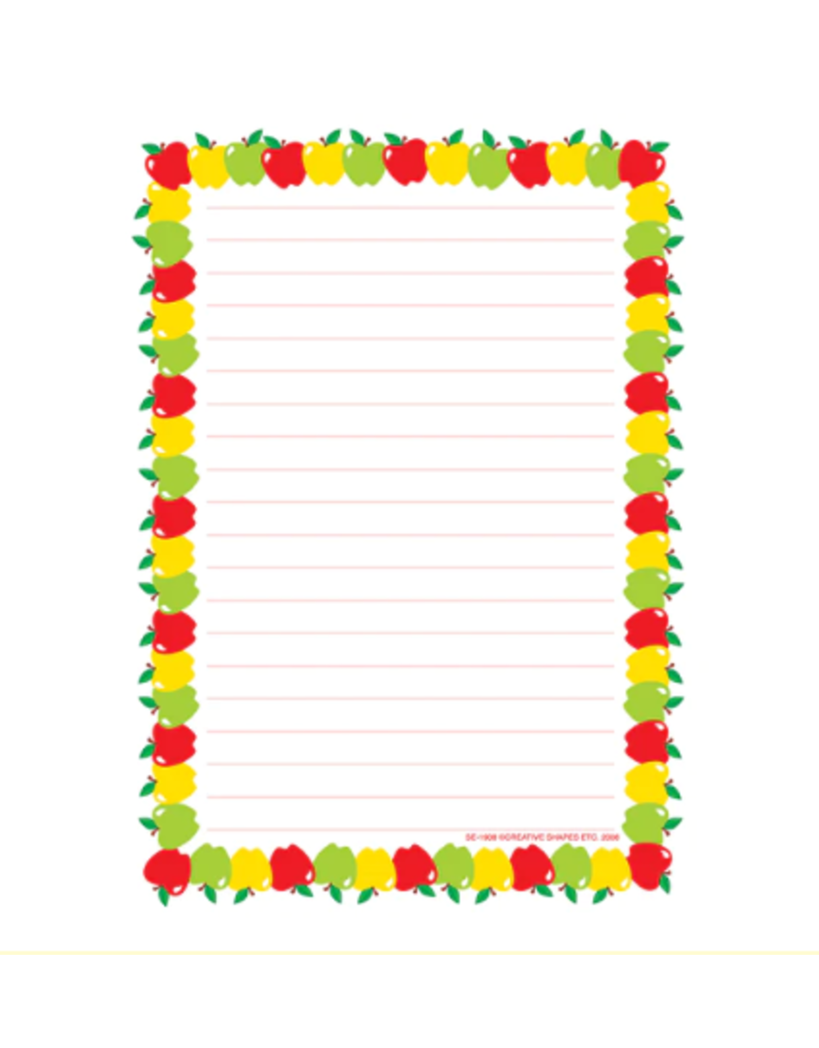 NOTEPAD: LINED APPLES BORDER