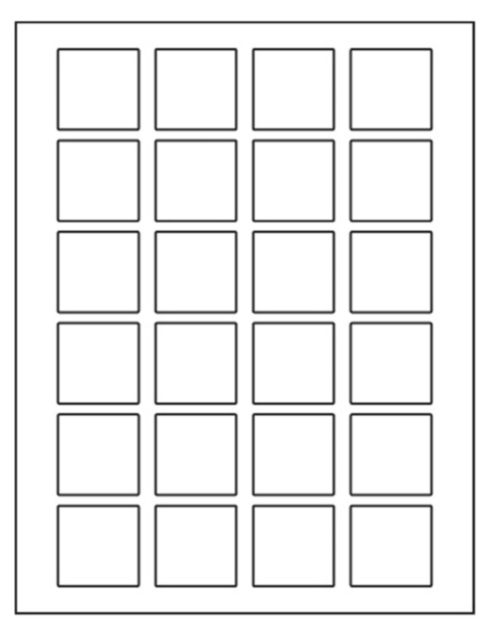 AVERY SQUARE LABEL 1.5"X1.5" 24 PER PAGE -25 SHEETS
