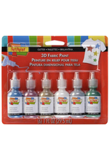 Scribbles SCRIBBLES  3D FABRIC PAINT GLITTER 1OZ  - 6 PACK