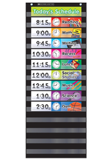 DAILY SCHEDULE POCKET CHART BLACK
