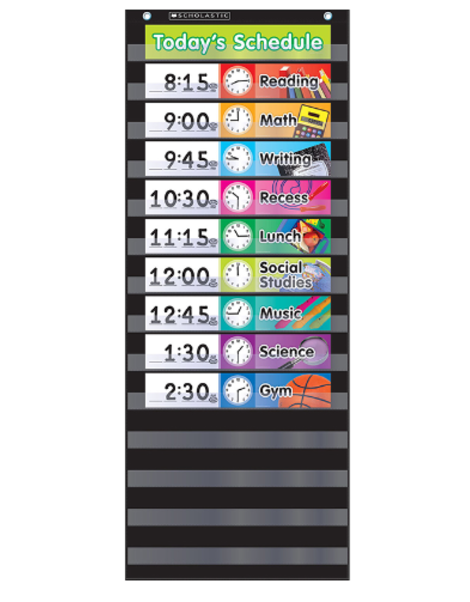 DAILY SCHEDULE POCKET CHART BLACK