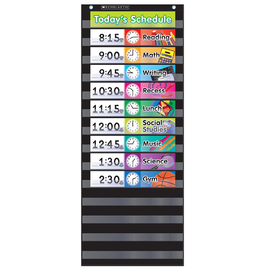 DAILY SCHEDULE POCKET CHART BLACK