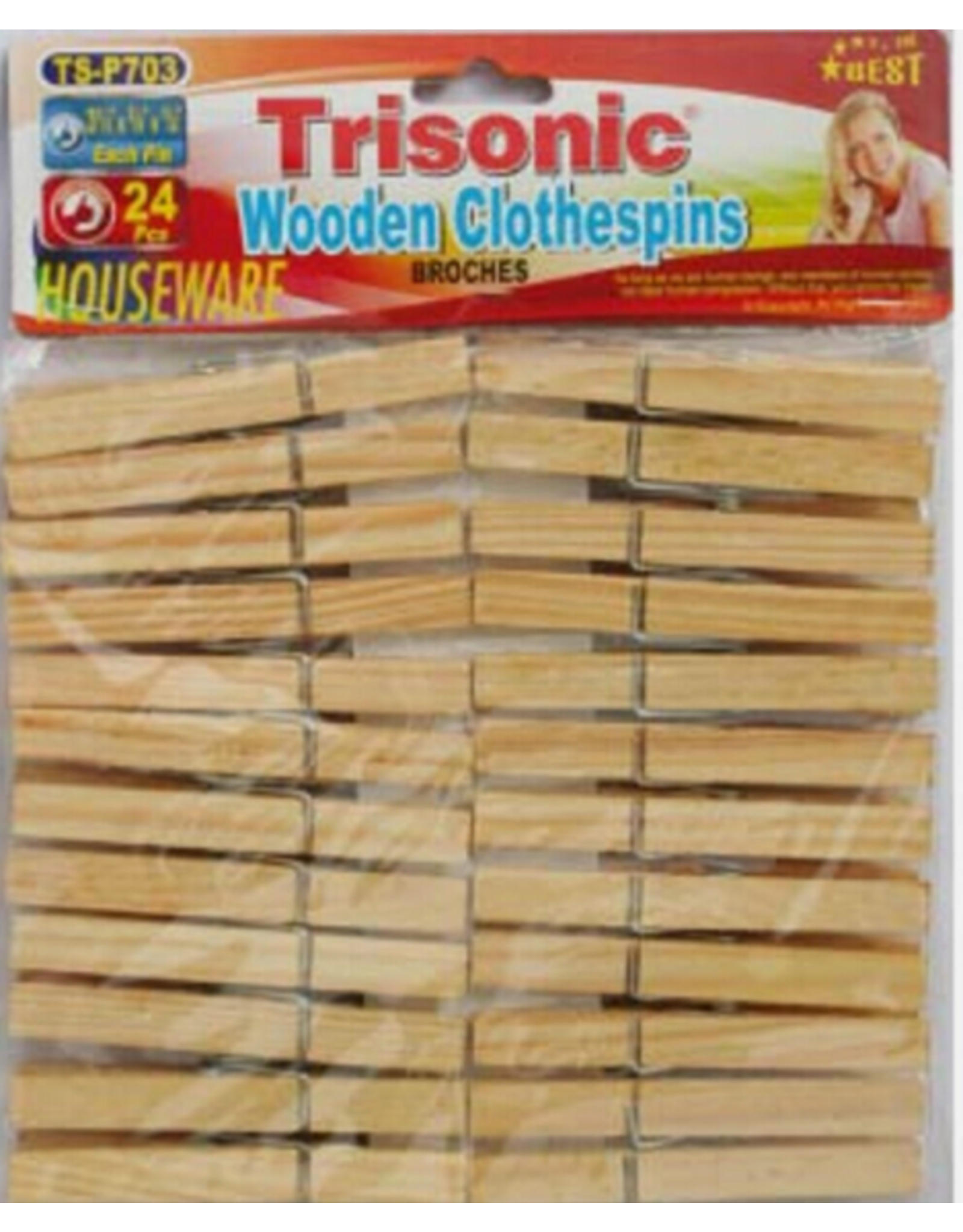 CLOTHESPINS: 3-1/3"  24 PACK