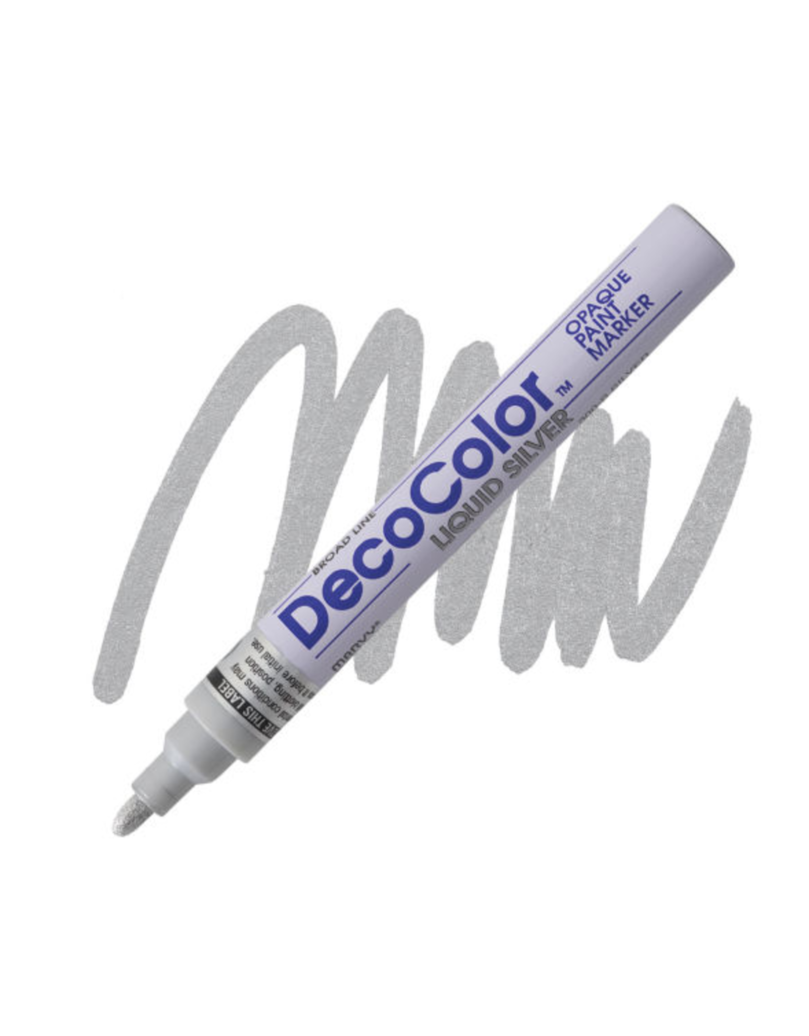 DECOCOLOR PAINT MARKER BROAD LIQUID SILVER