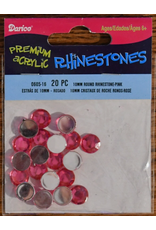 RHINESTONE ROUND PINK 10MM 20PC