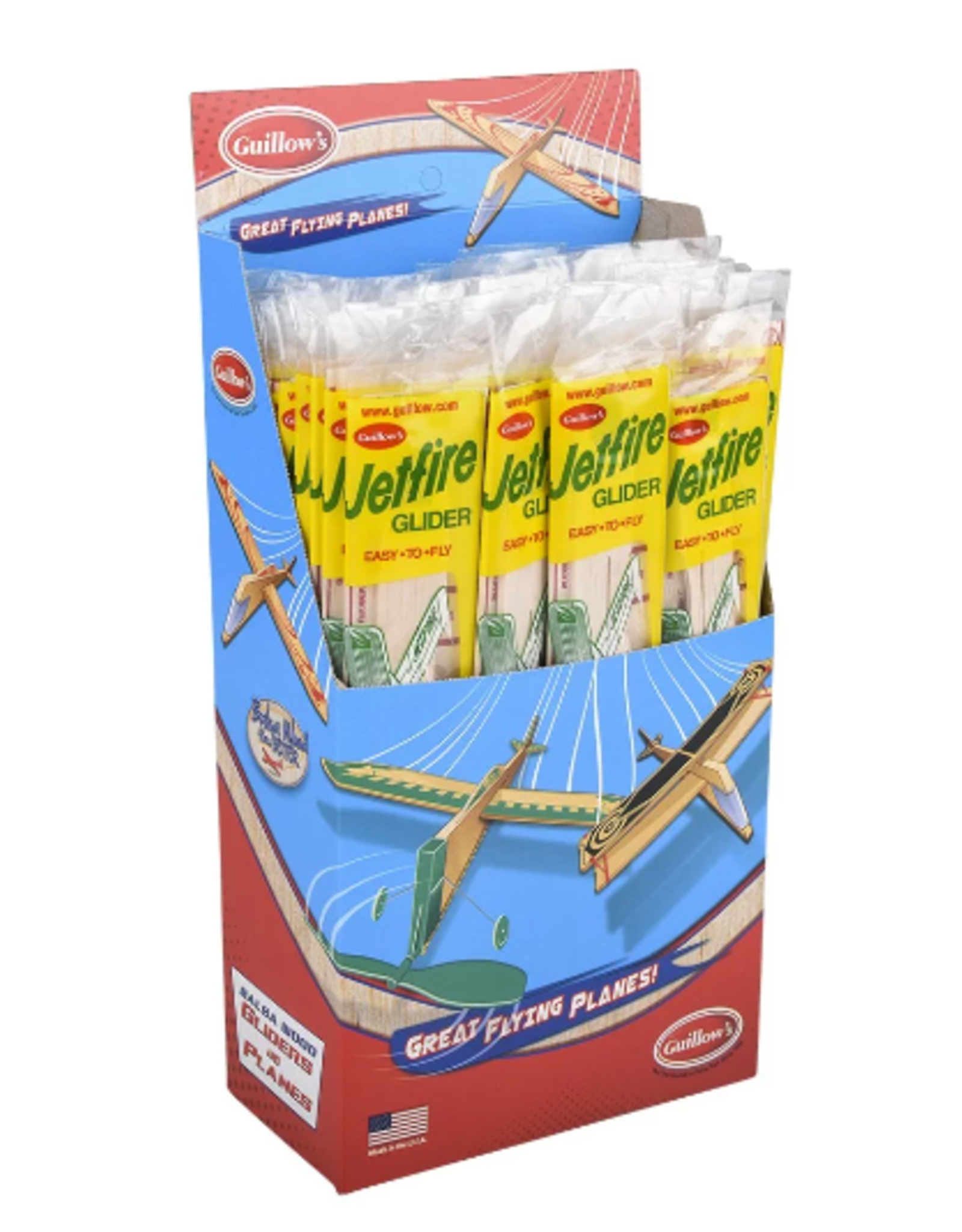 WOOD FLYING PLANE - JETFIRE -  BOX/48pcs