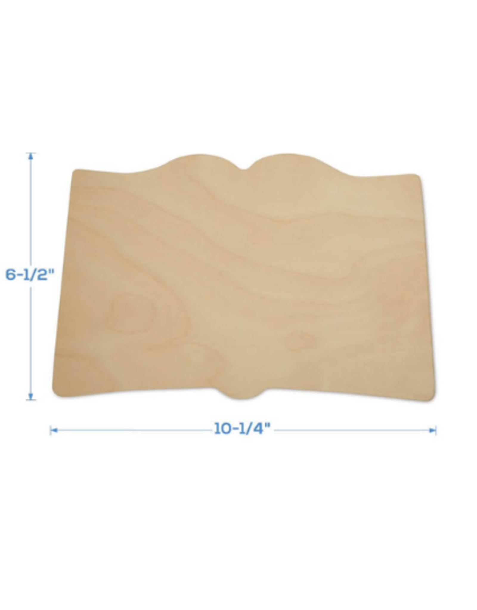 WOOD SHAPE: OPEN BOOK 10”x6.5"
