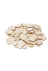 CRAFT WOOD BITS - FLOWER,  ASSORTED SIZES 60 PACK